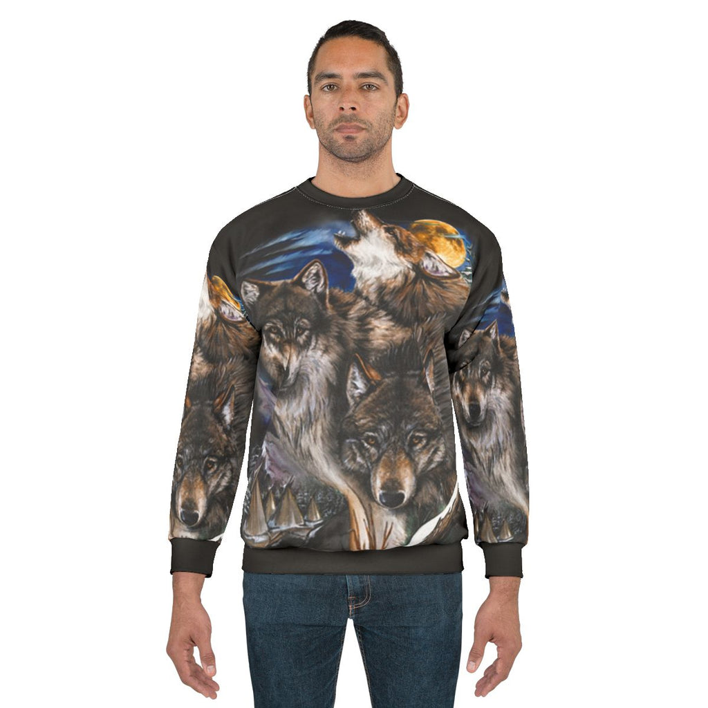 Howling Wolves In Full Moon Sweatshirt