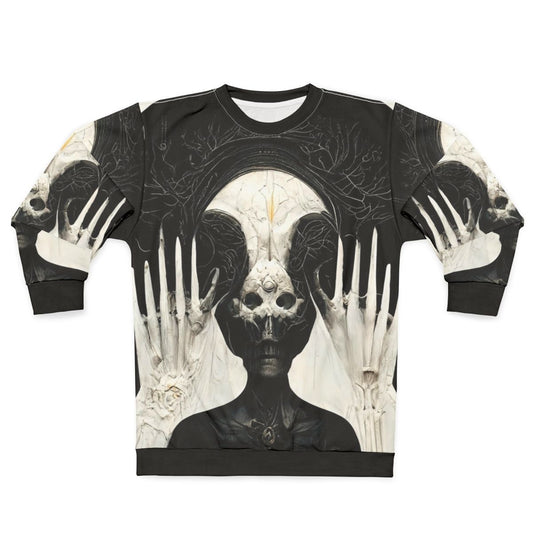 HR Giger Necronomicon Midjourney AI Art Sweatshirt