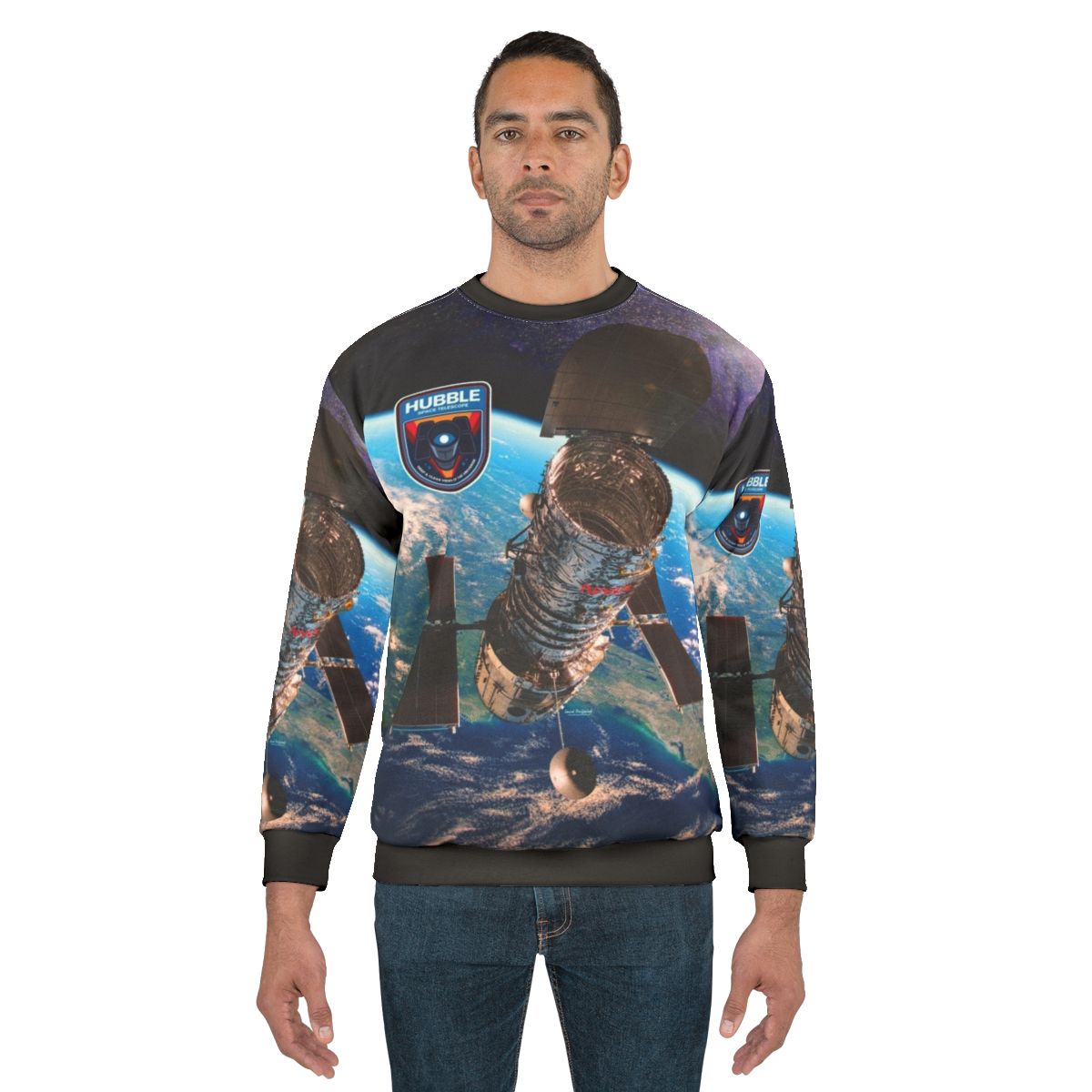 Hubble Space Telescope Sweatshirt with Galaxy Design