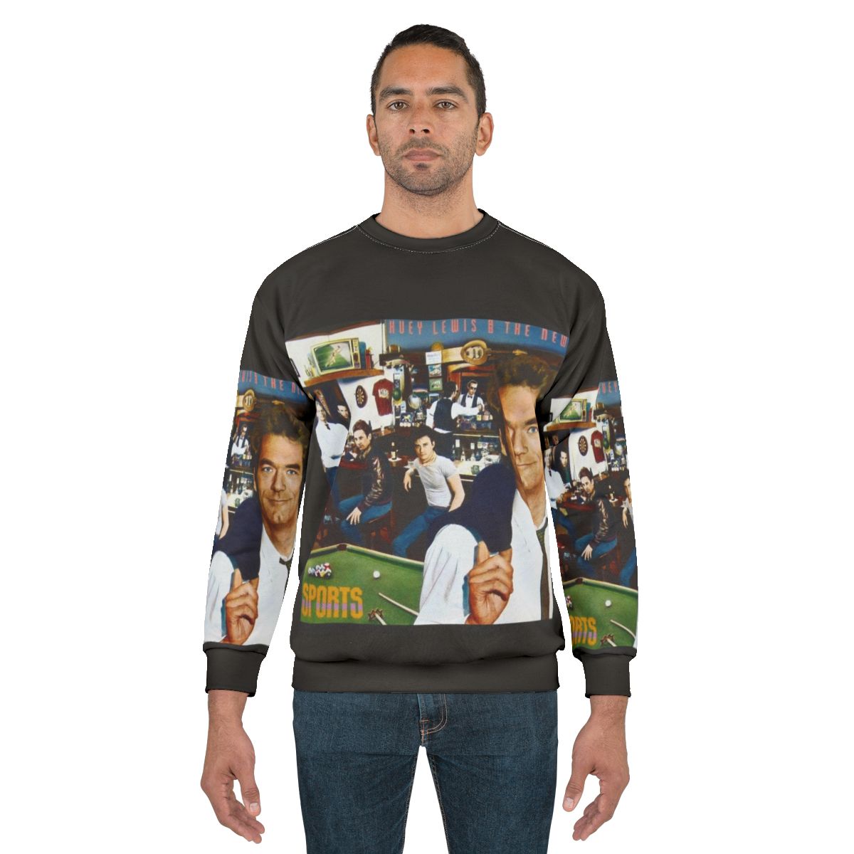 Retro Huey Lewis and the News Sweatshirt with 80s Music Vector Art