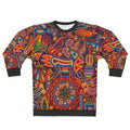 Huichol Sweatshirt with Vibrant Abstract Art Design