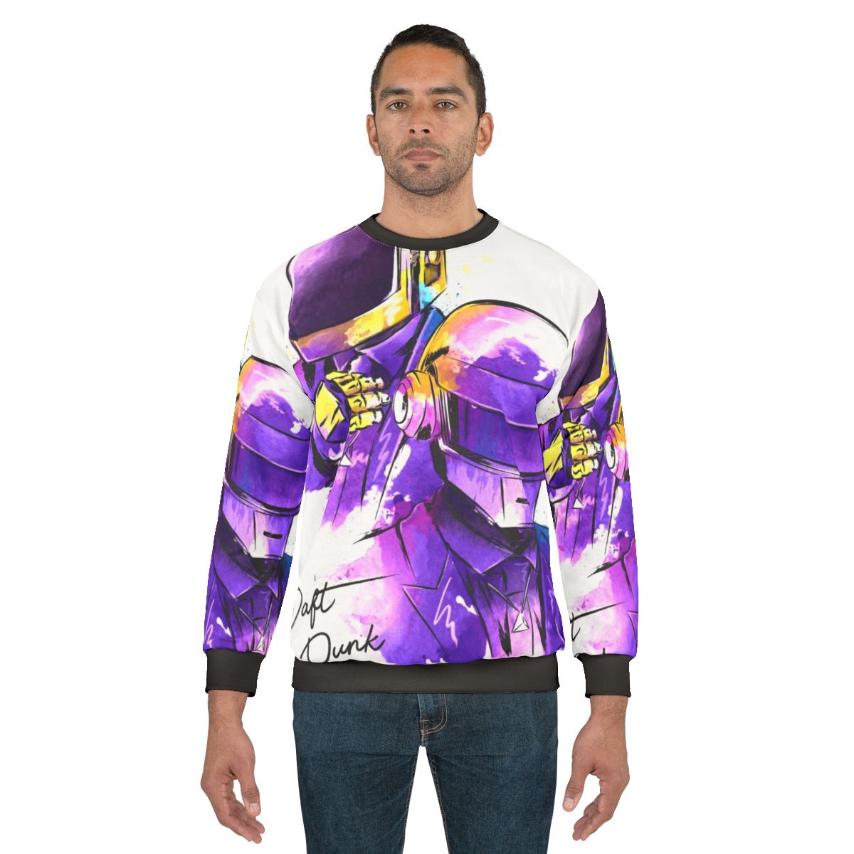 Daft Punk inspired watercolor sweatshirt