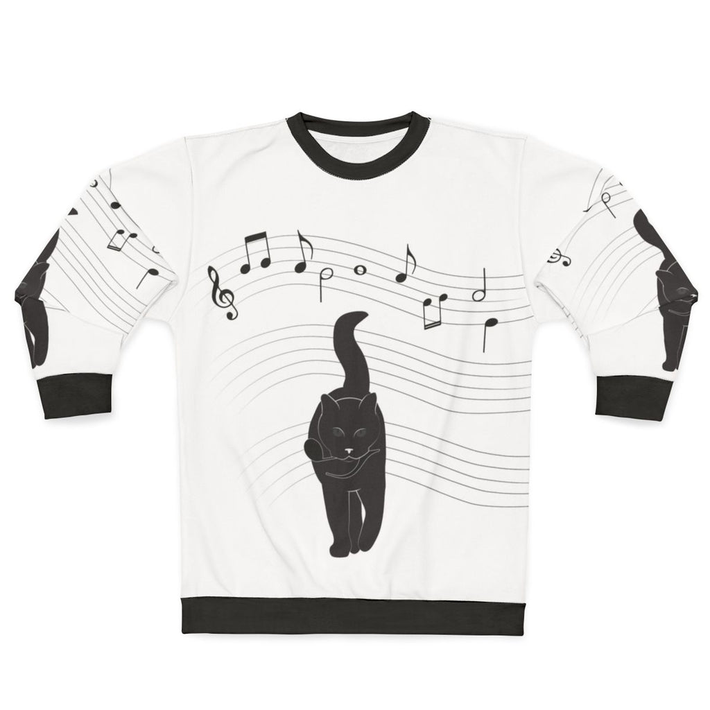 Hunter Sweatshirt with Music Notes and Cats