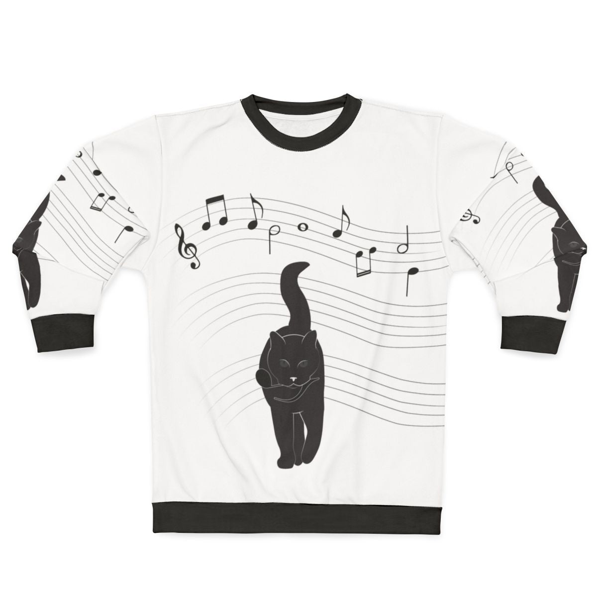 Hunter Sweatshirt with Music Notes and Cats