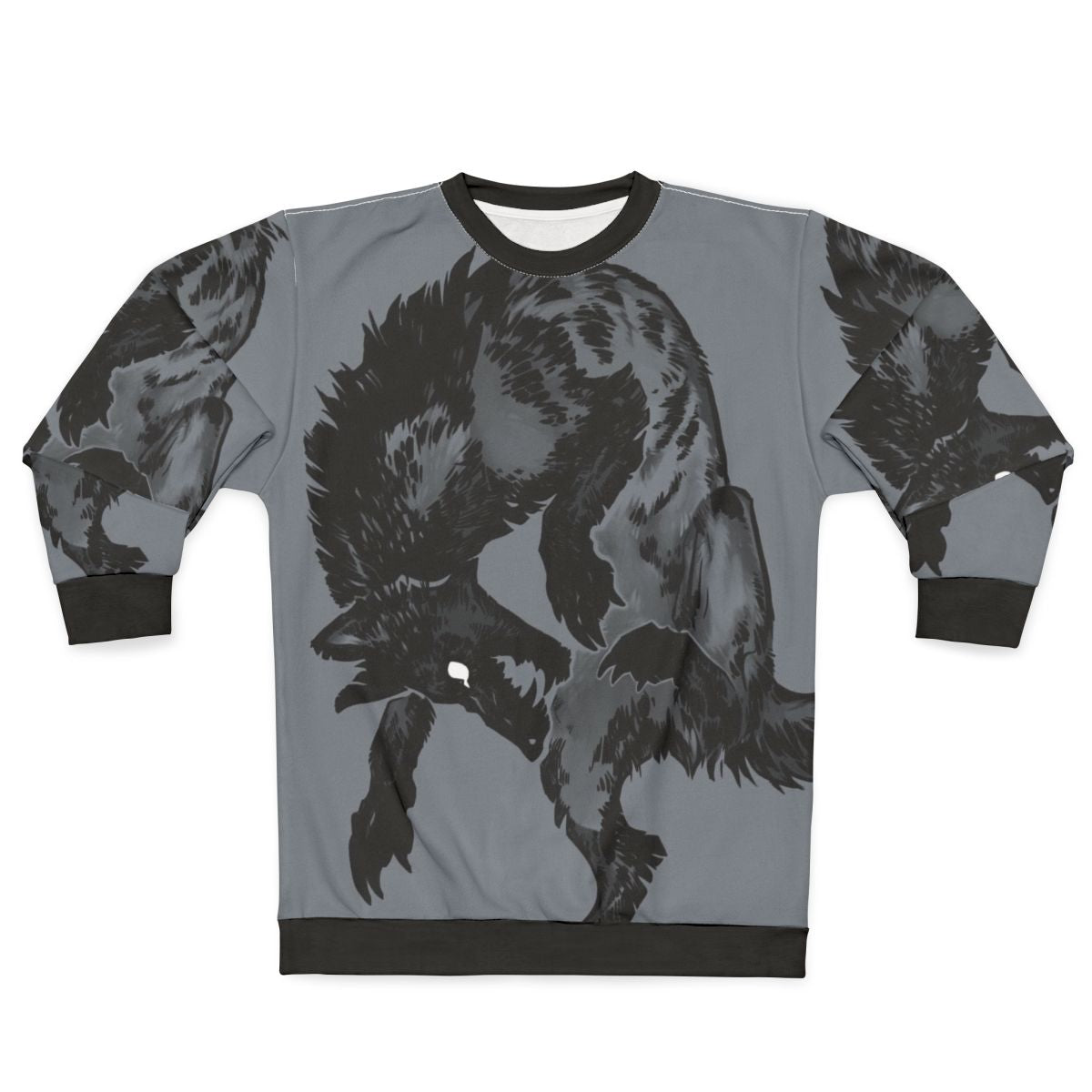 Hyena Sweatshirt featuring a creepy, furry animal design