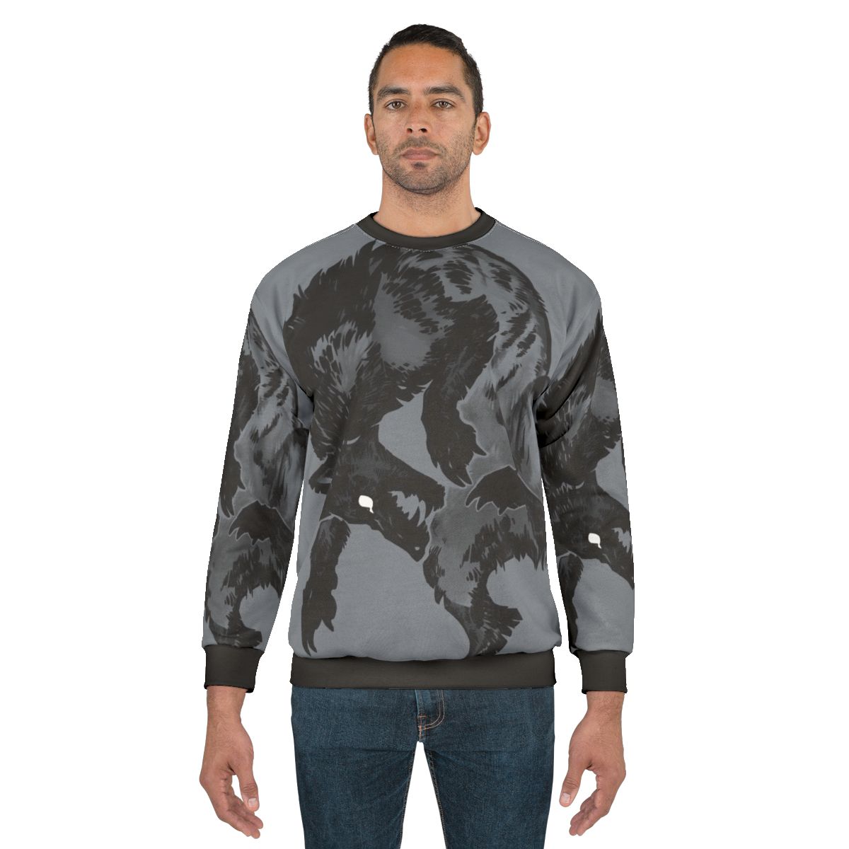 Hyena Sweatshirt featuring a creepy, furry animal design