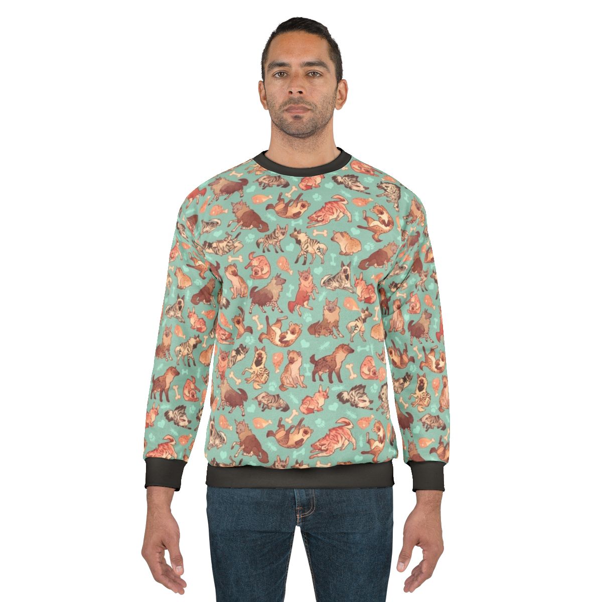 Hyena print sweatshirt with a cool, stylish pattern