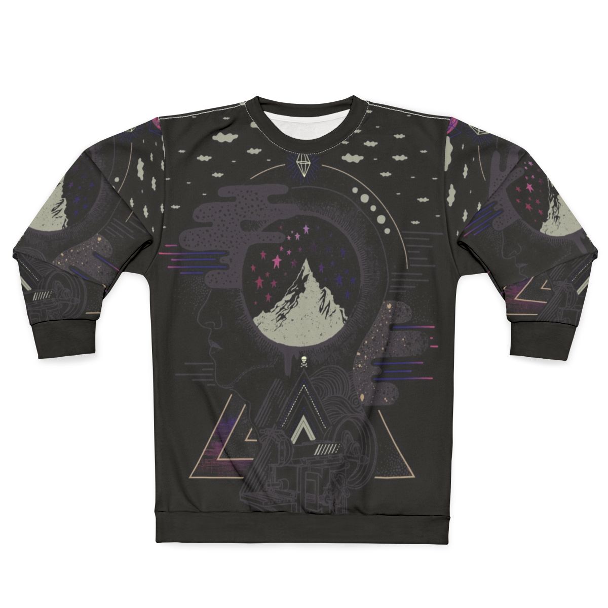 Surreal dreamer sweatshirt with abstract galaxy design