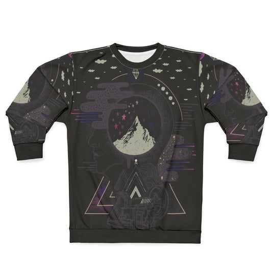 Surreal dreamer sweatshirt with abstract galaxy design
