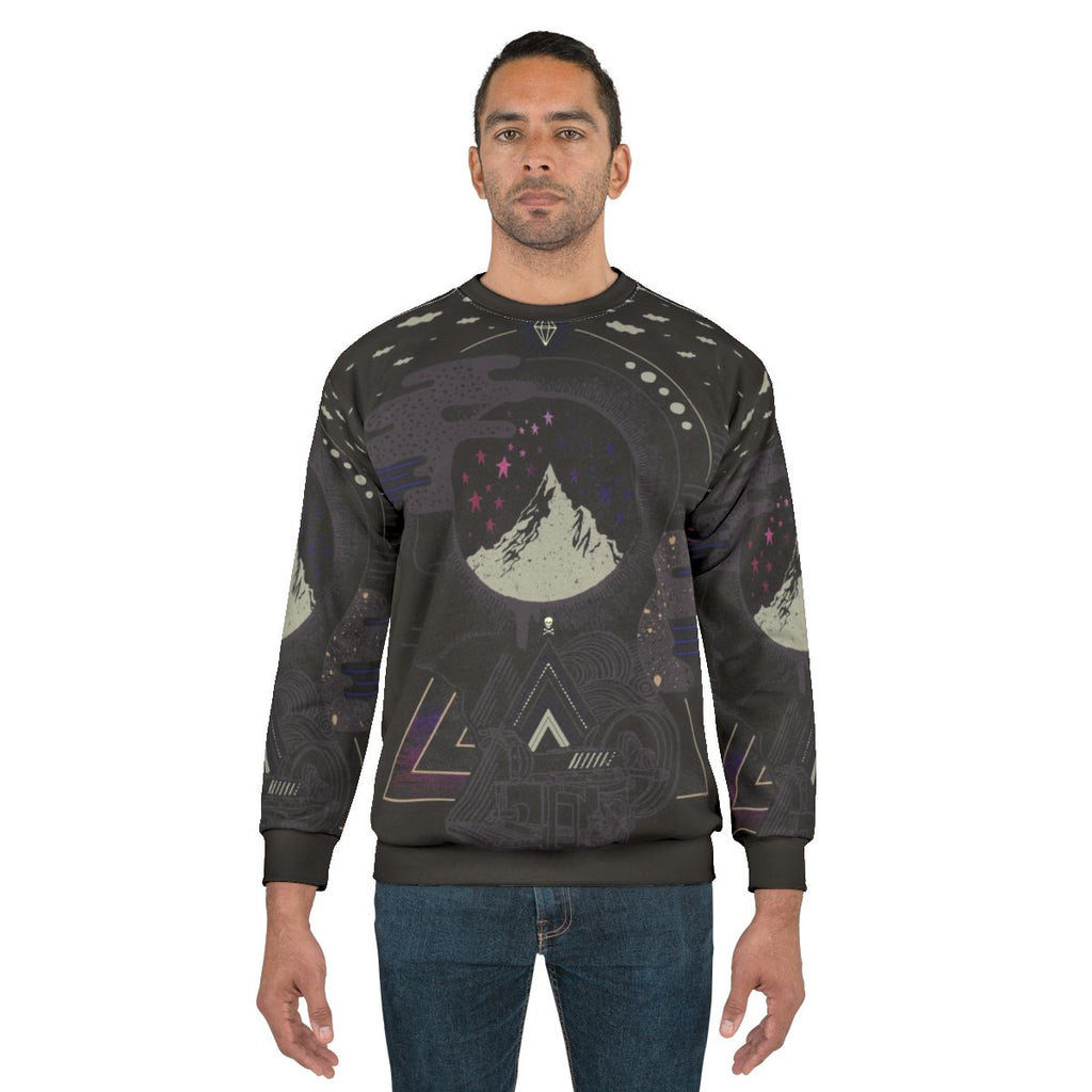 Surreal dreamer sweatshirt with abstract galaxy design