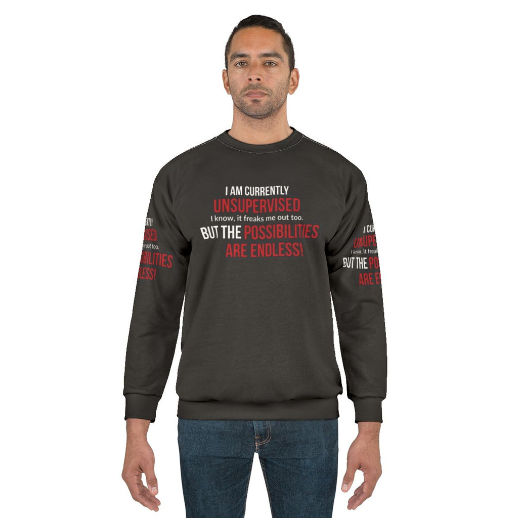 Vintage 1982 "I Am Currently Unsupervised" Sweatshirt - Retro Airline Travel Design
