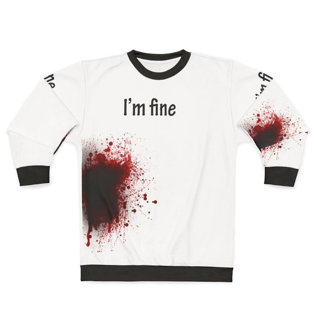 "I Am Fine" Graphic Design Funny Workout Sweatshirt