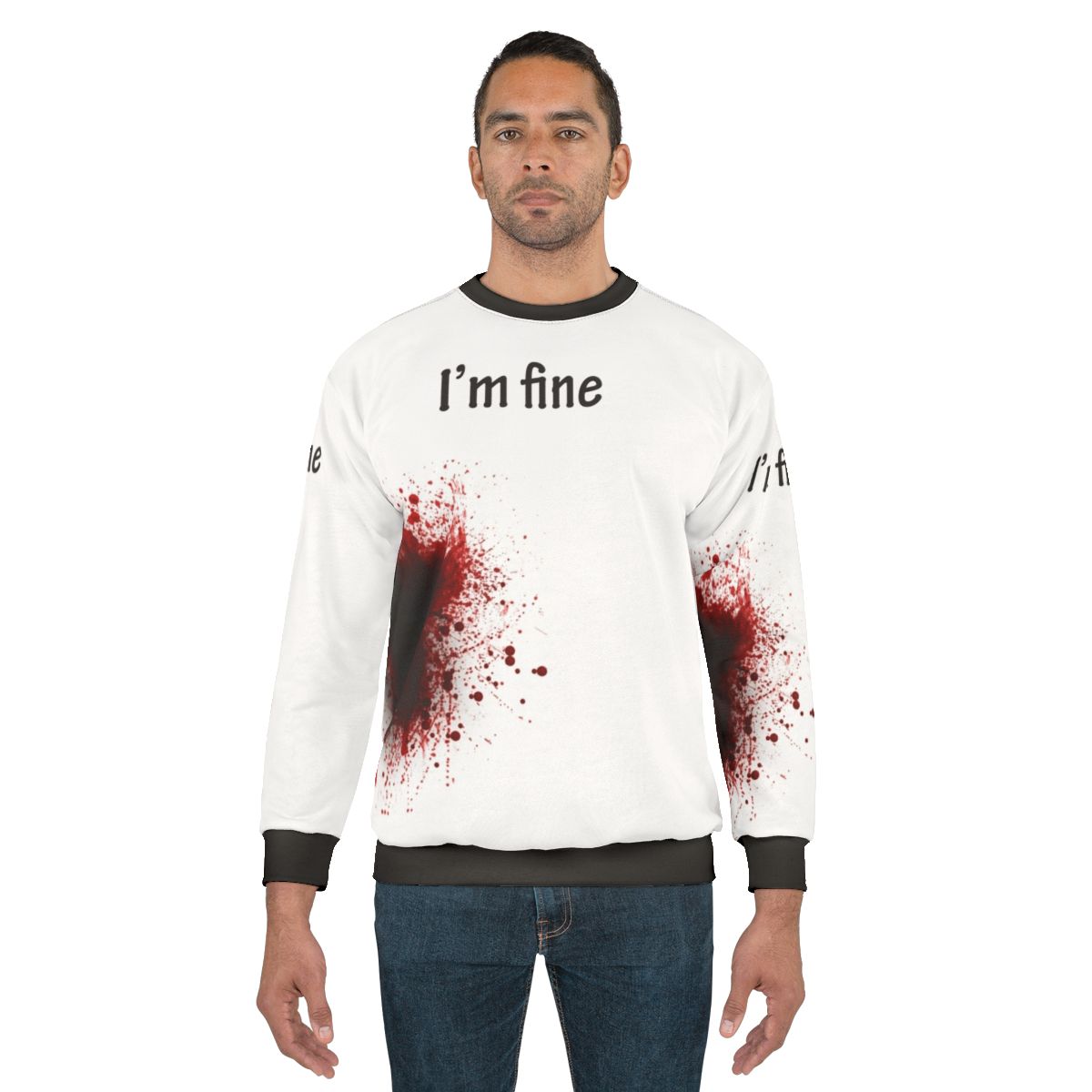 "I Am Fine" Graphic Design Funny Workout Sweatshirt