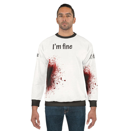 "I Am Fine" Graphic Design Funny Workout Sweatshirt