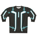 Nerdy geeky programmer sweatshirt with glowing tech design