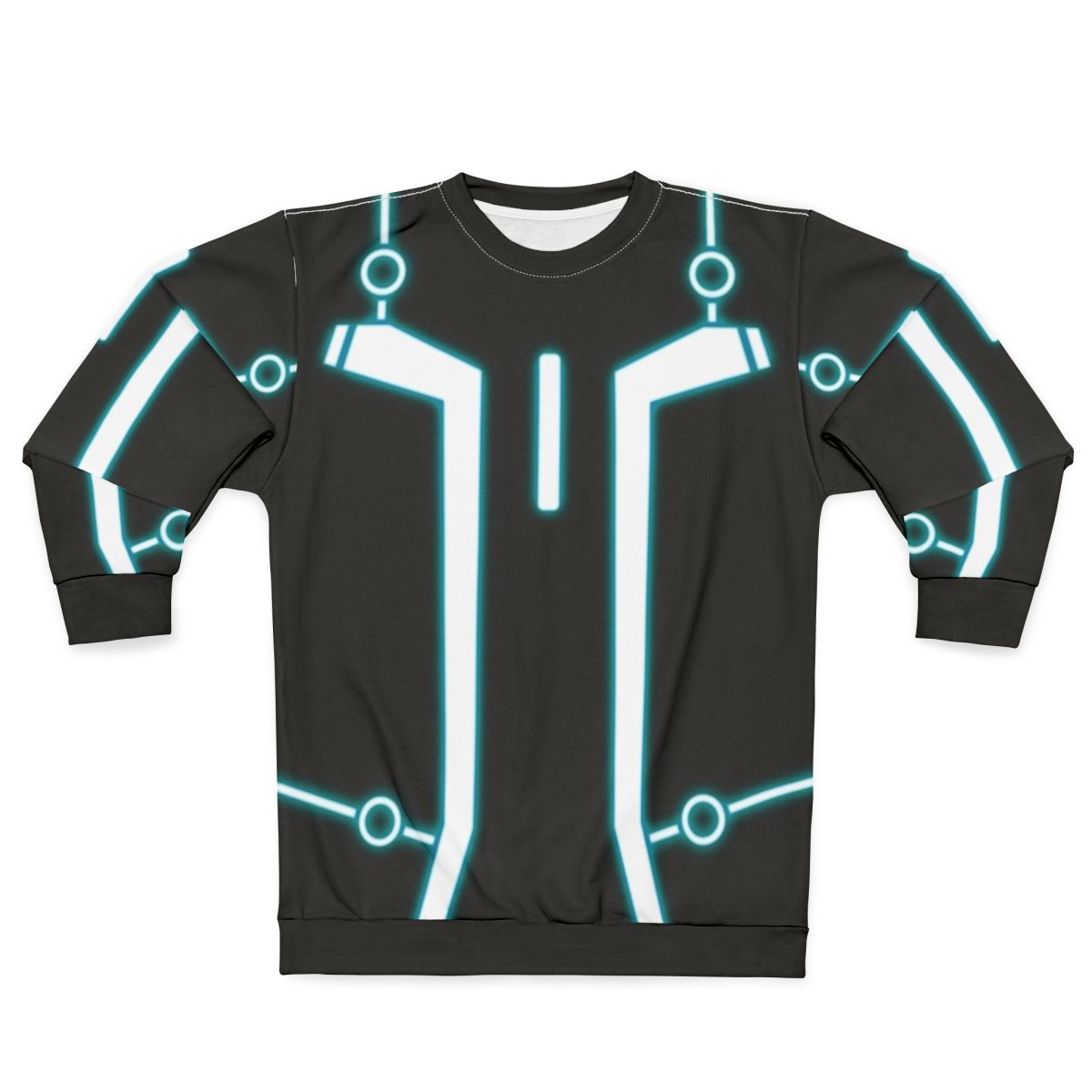 Nerdy geeky programmer sweatshirt with glowing tech design