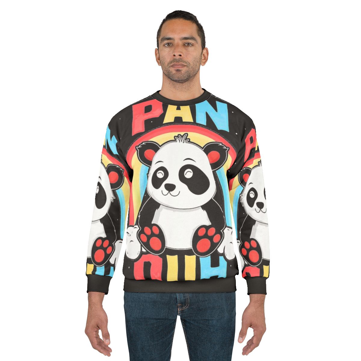 Colorful panda graphic design for LGBT sweatshirt