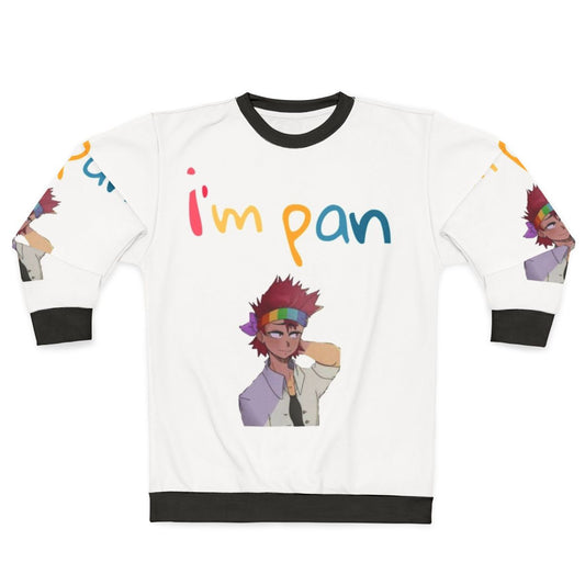 I Am Pan Sweatshirt featuring the pan pride flag