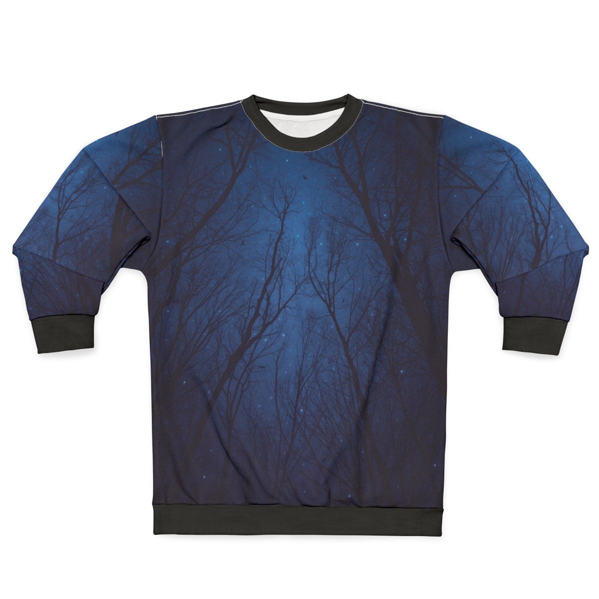 Starry night galaxy sweatshirt with quote "I Have Loved The Stars Too Fondly"