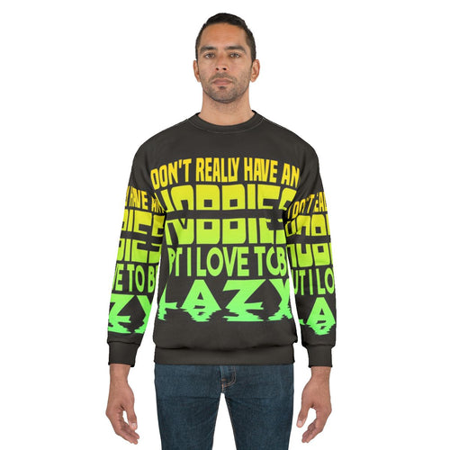 "No Hobbies" Lazy Sweatshirt with Sloth Graphic