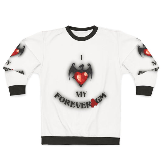 Fantasy sweatshirt with dungeon master and dragons design