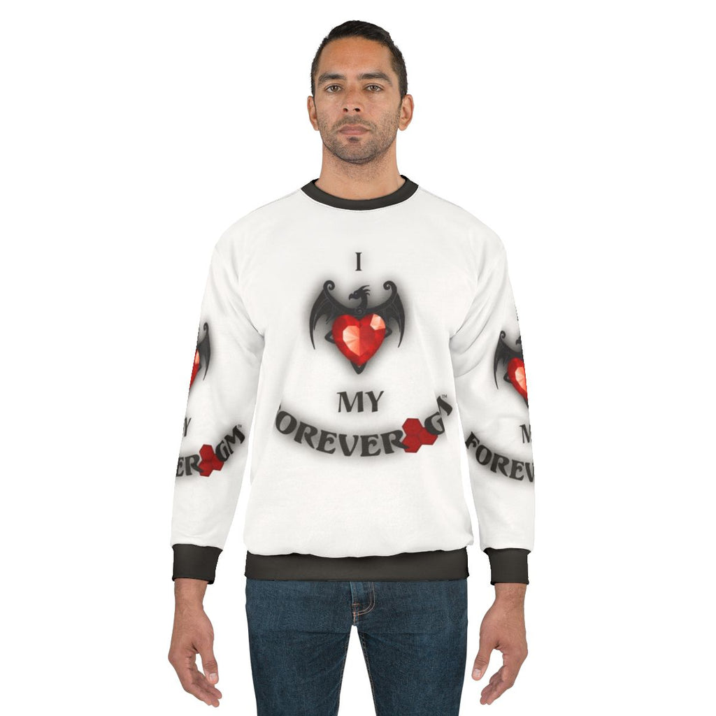Fantasy sweatshirt with dungeon master and dragons design