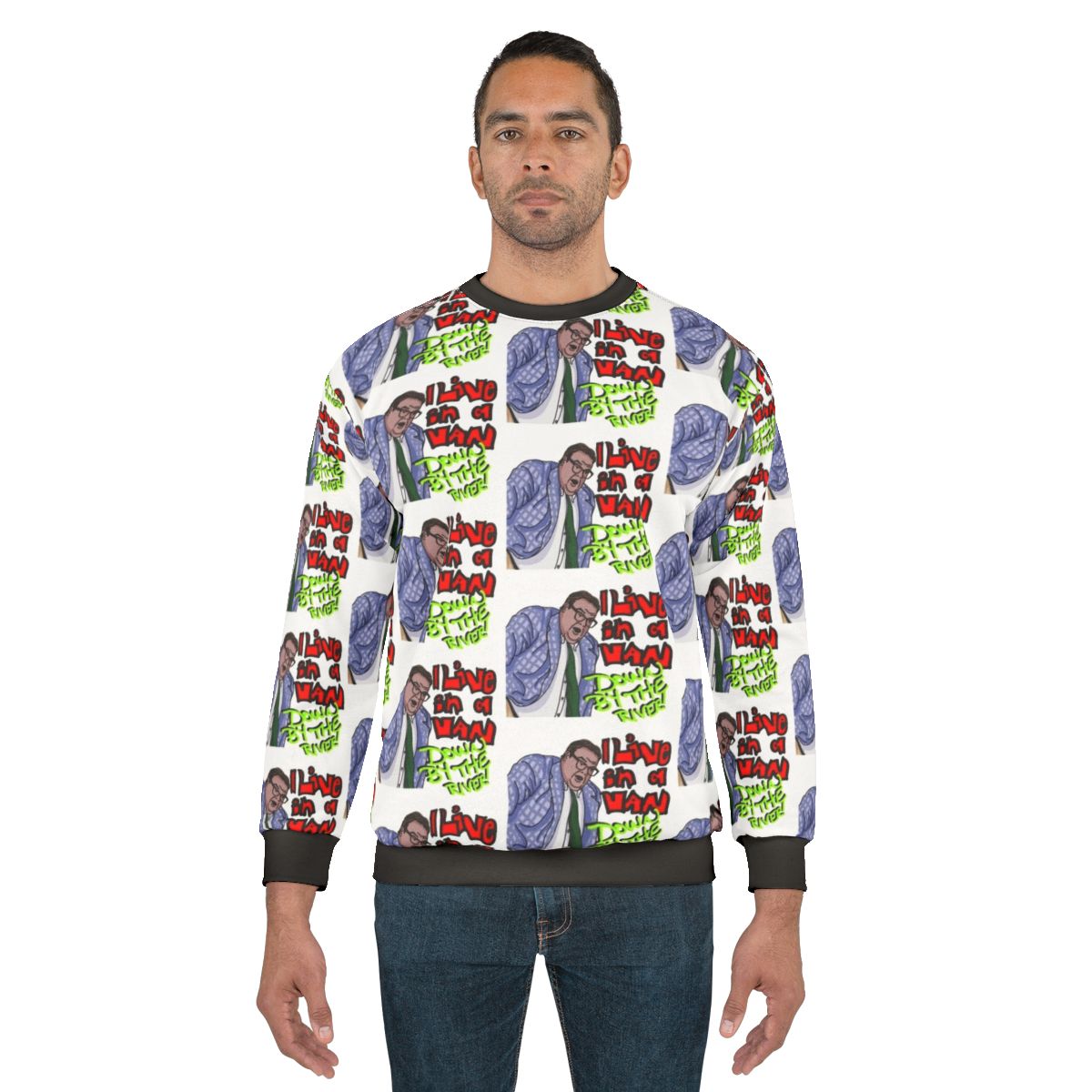 Chris Farley Matt Foley "Van Down by the River" Funny Sweatshirt