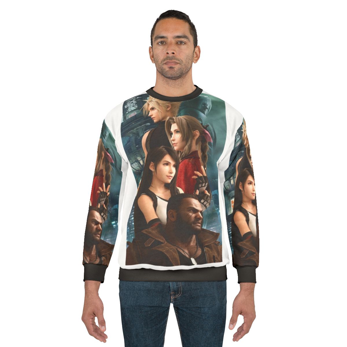 Anime-inspired sweatshirt featuring Final Fantasy VII Remake design