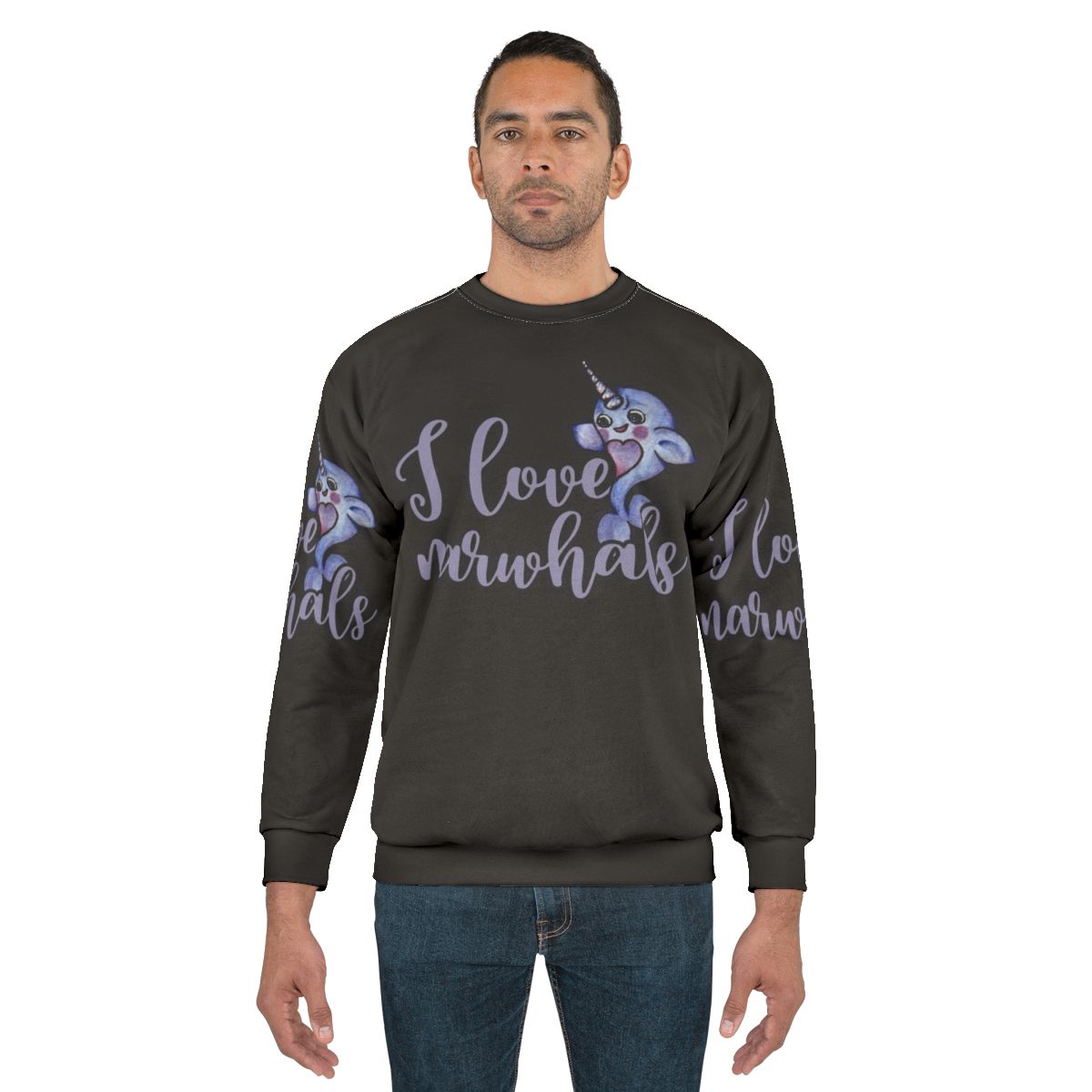 Adorable I Love Narwhals Purple and Pink Sweatshirt
