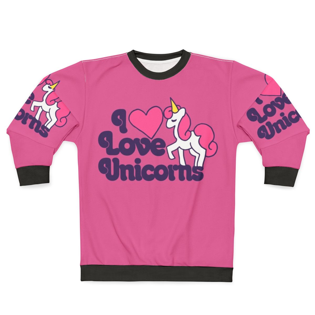 Retro I Love Unicorns Sweatshirt with Cute Unicorn Design