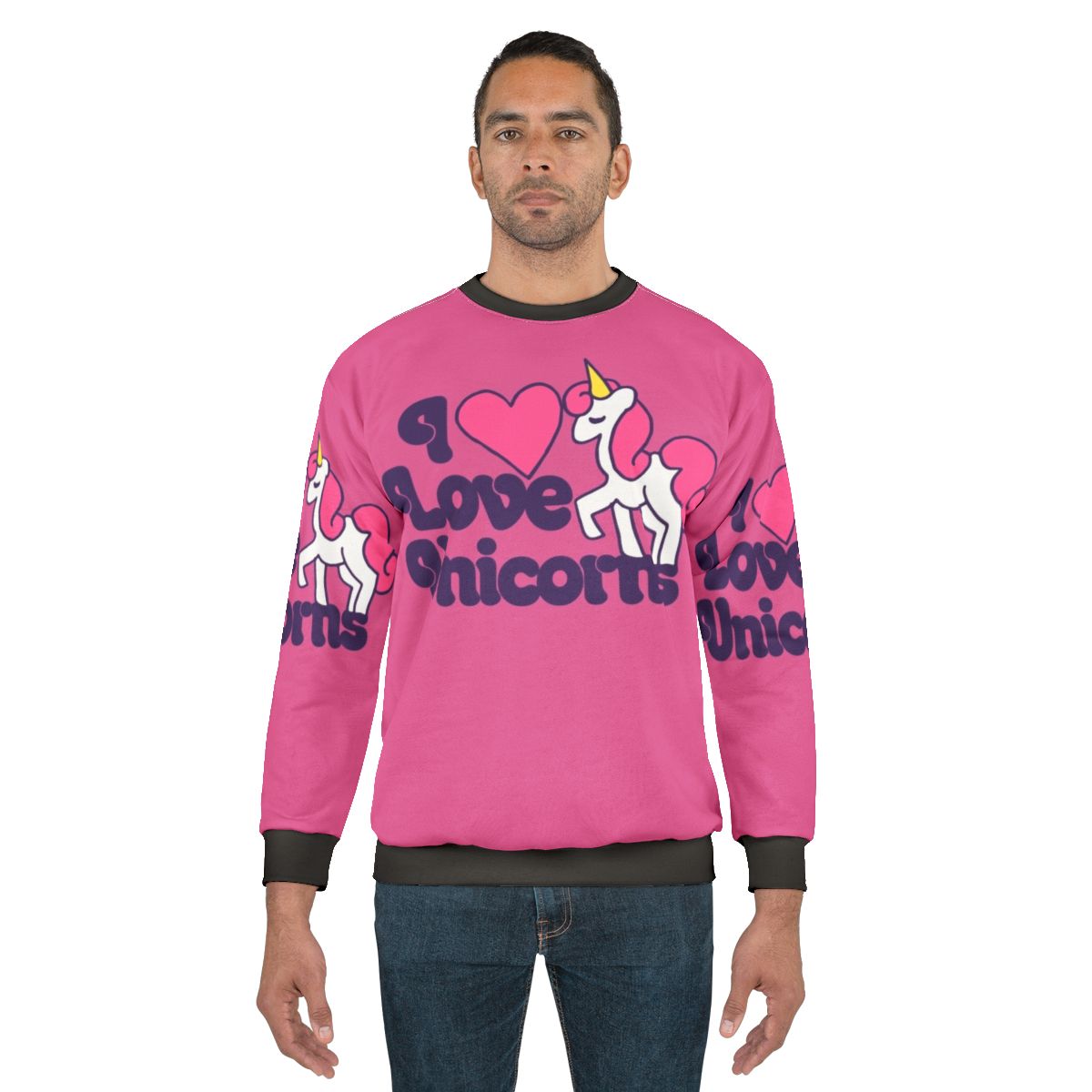 Retro I Love Unicorns Sweatshirt with Cute Unicorn Design