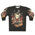 "I'm Fine Cat Sweatshirt - Medieval Knight Inspired Cute Kawaii Apparel"