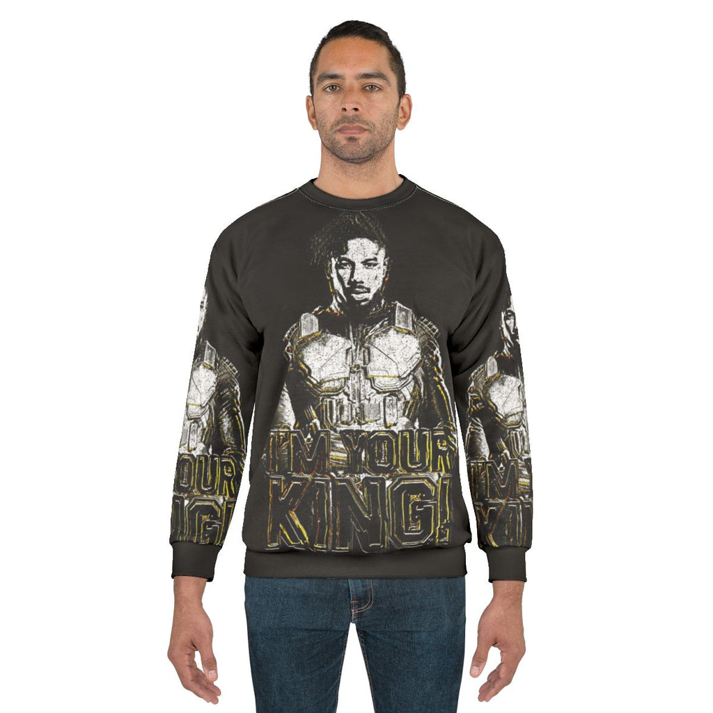"I M Your King" Superhero Sweatshirt with Comic Book and Movie Quotes