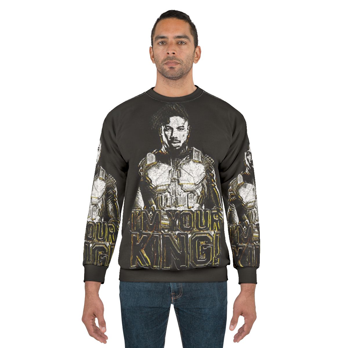 "I M Your King" Superhero Sweatshirt with Comic Book and Movie Quotes