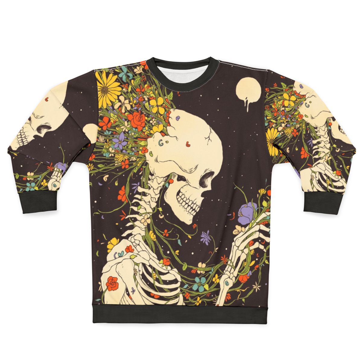 Surreal memento mori celestial nature sweatshirt design