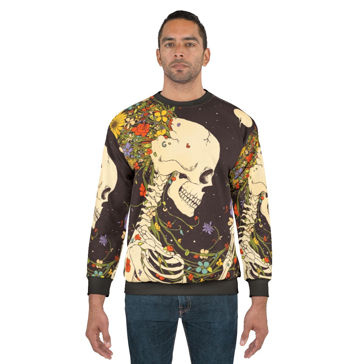 Surreal memento mori celestial nature sweatshirt design