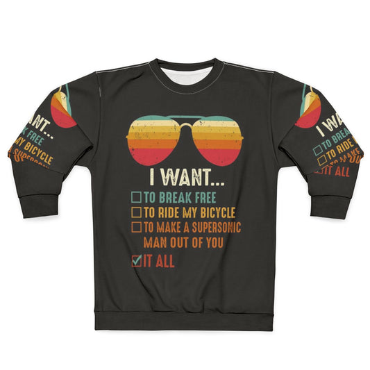 Freddie Mercury Inspired 'I Want To Break Free' Bicycle Sweatshirt