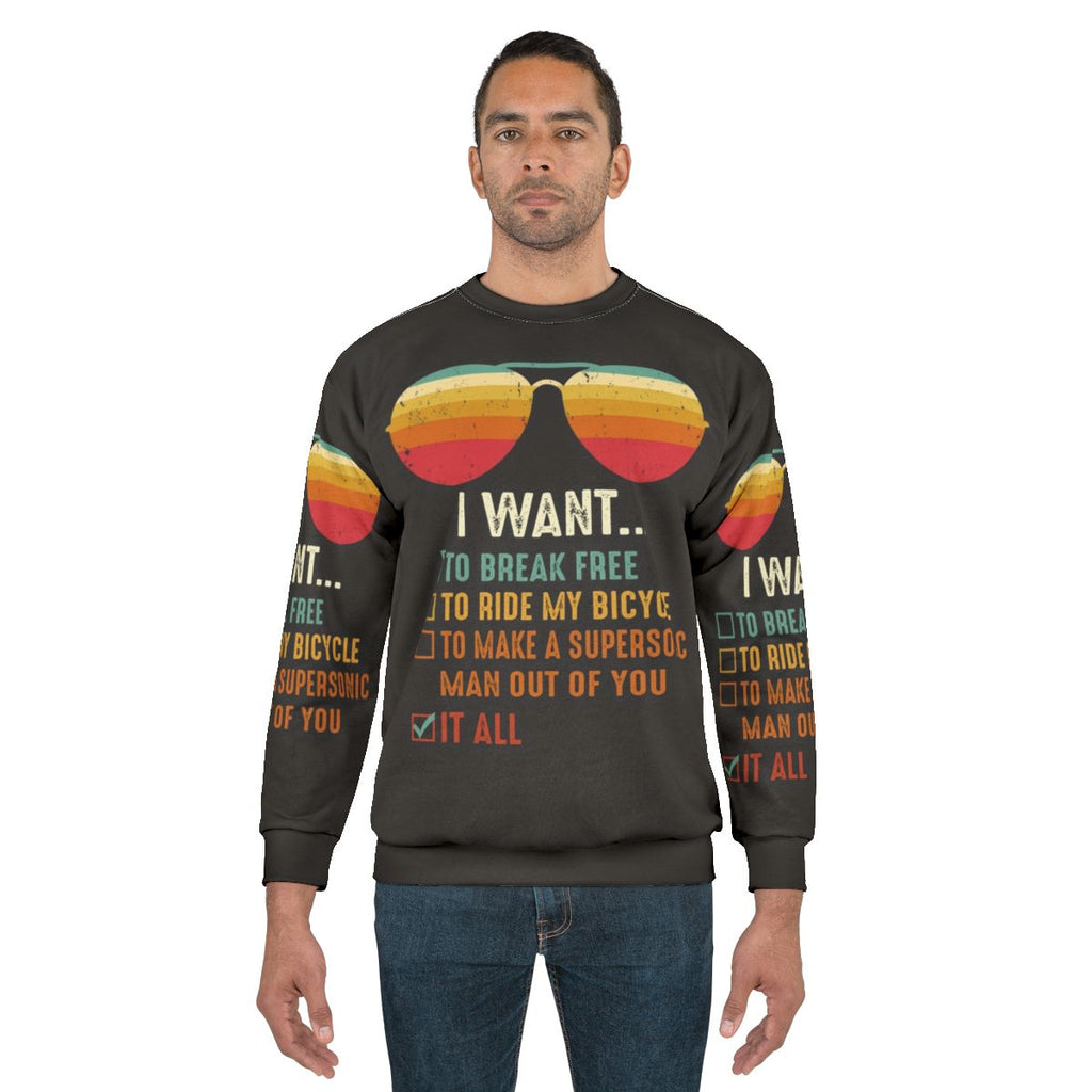 Freddie Mercury Inspired 'I Want To Break Free' Bicycle Sweatshirt