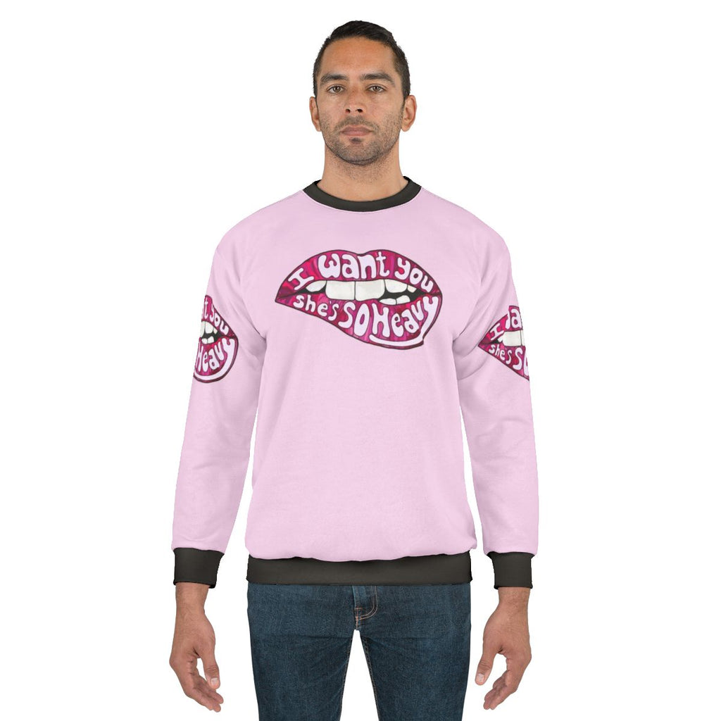 Beatles "I Want You She's So Heavy" sweatshirt with Abbey Road graphic design