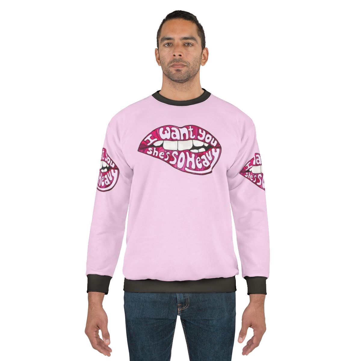 Beatles "I Want You She's So Heavy" sweatshirt with Abbey Road graphic design