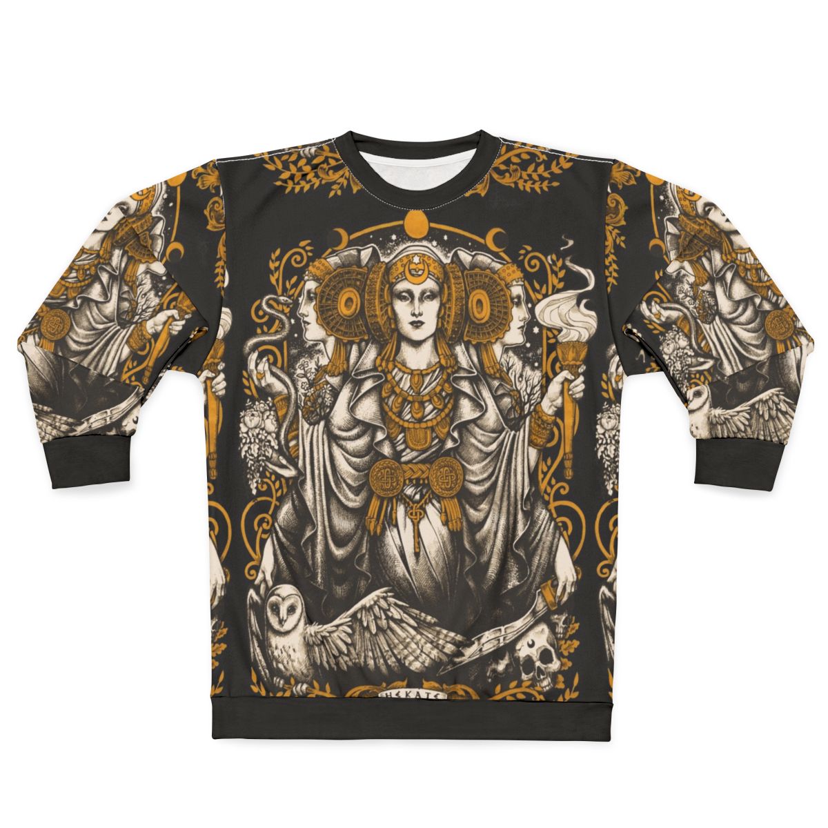 Iberian Hecate Sweatshirt with art nouveau and medusa design
