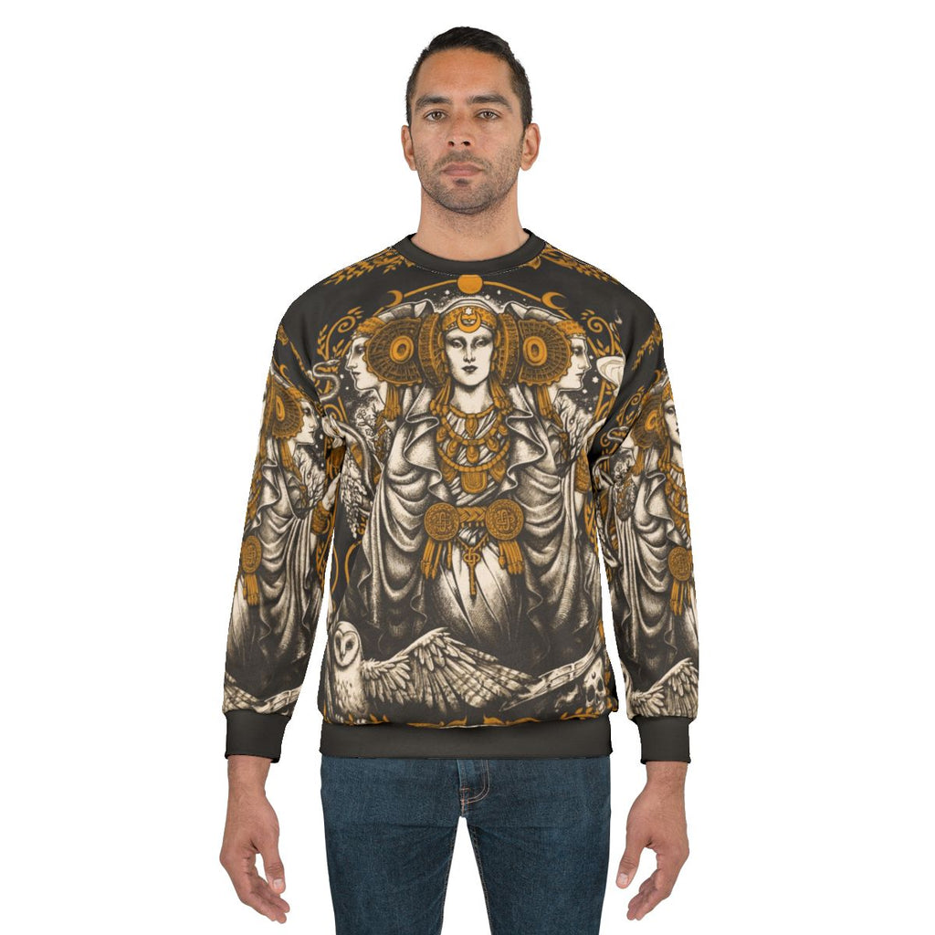 Iberian Hecate Sweatshirt with art nouveau and medusa design
