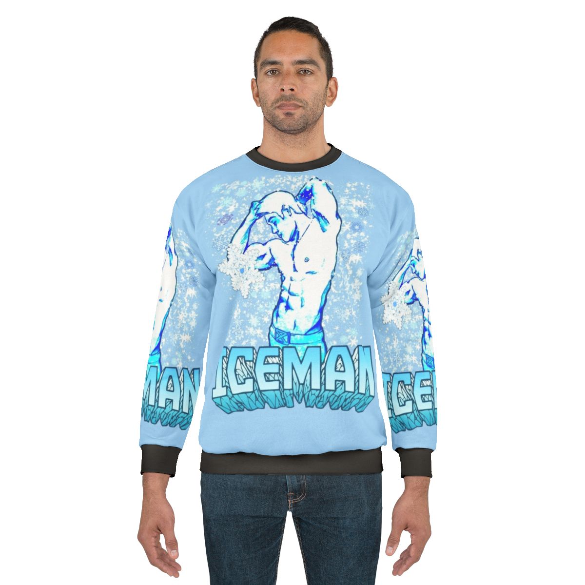 Iceman superhero sweatshirt featuring the X-Men character