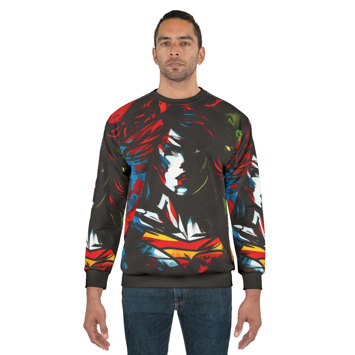 Iconic superhero sweatshirt with bold graphic design