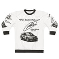 Subaru sweatshirt with "If In Doubt, Flat Out" motorsport design