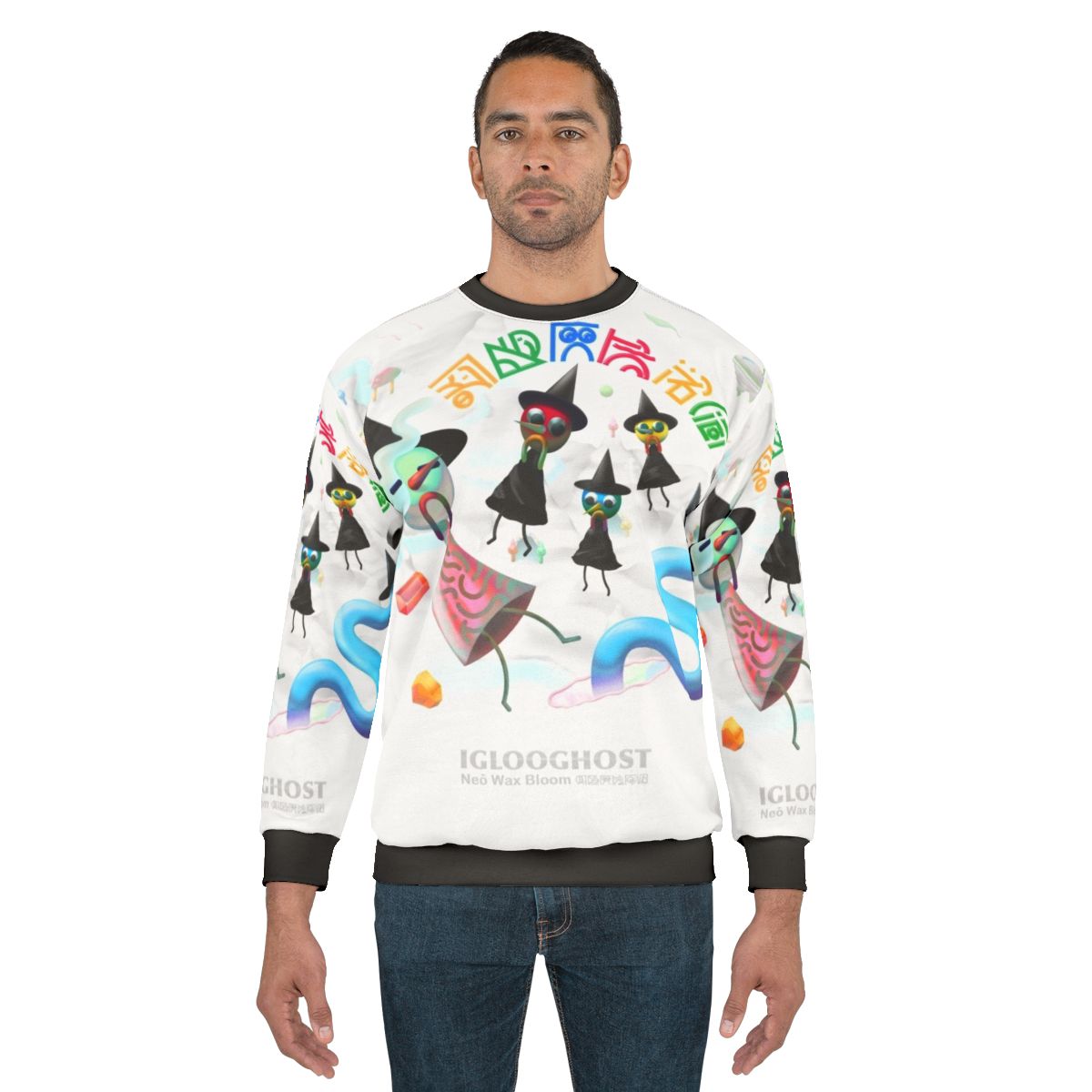 Iglooghost Neo Wax Bloom Sweatshirt featuring abstract artwork