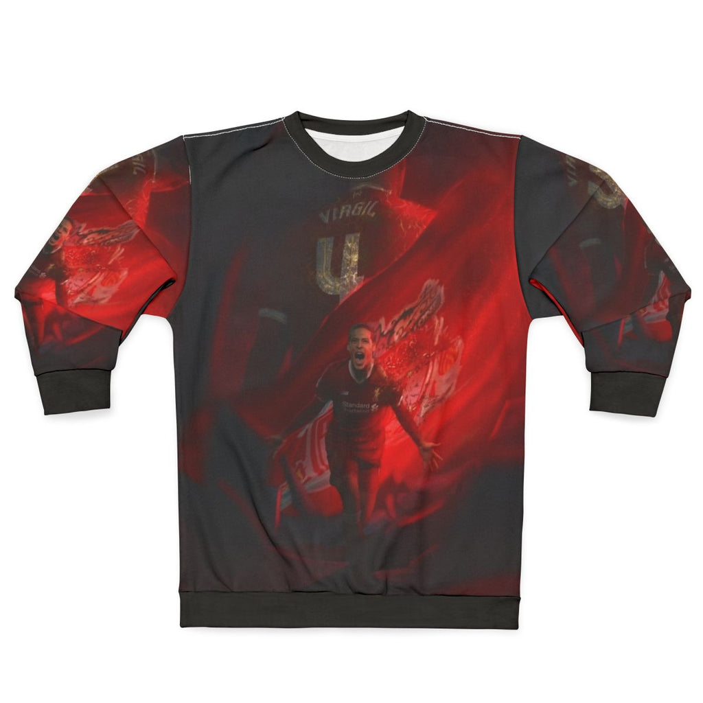 Illustration of Virgil Van Dijk on a Sweatshirt