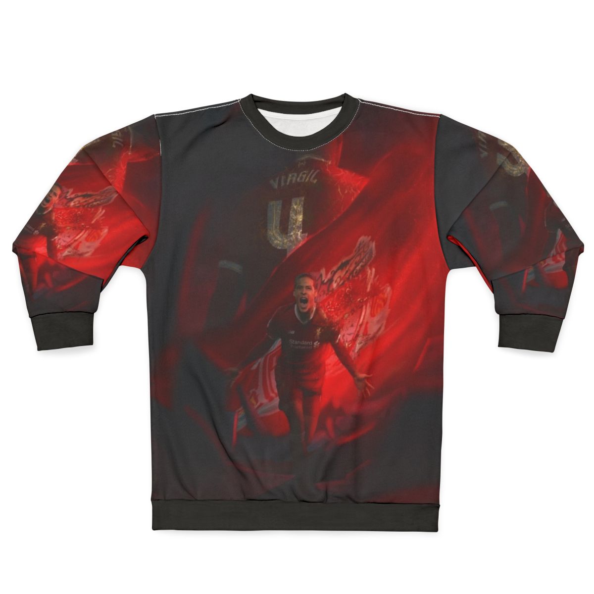 Illustration of Virgil Van Dijk on a Sweatshirt