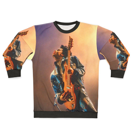 Concert sweatshirt featuring Prince and 90s music graphics