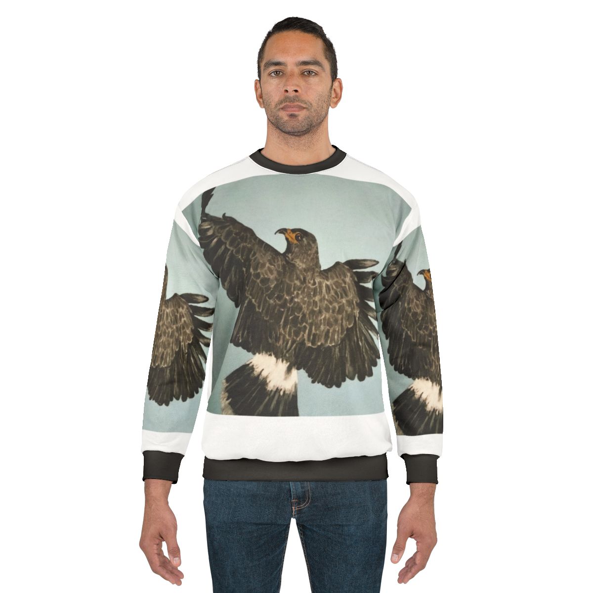 In Flight Sweatshirt featuring a soaring raptor